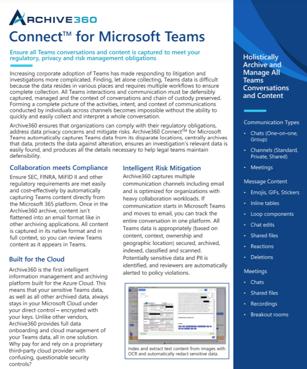 Microsoft Teams Archiving l Archive360.